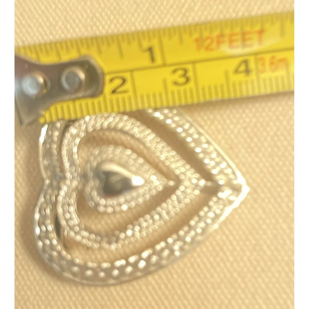 Gerry's Silver Tone Filigree Triple Heart  Brooch or Pendant Signed